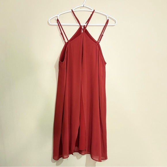 BCBGeneration Red Halter Style Flowy Mini Dress - Picture 3 of 16